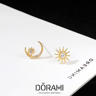 Bông tai khuyên nụ trăng sao sole dễ thương phụ kiện trang sức style ulzzang hàn quốc - dorami