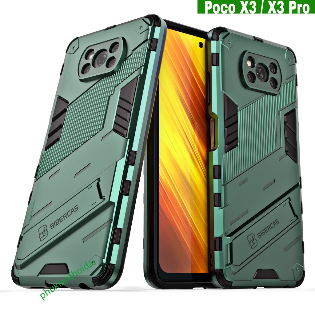 Ốp lưng Poco X3 NFC / X3 Pro / X4 Pro 5G / F4 GT / M4 Pro 4G Iron Man Ver 2 chống sốc giá đỡ xem phim bảo vệ camera
