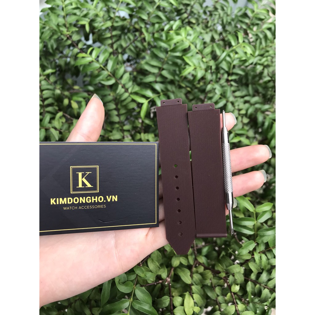 Dây Đồng Hồ H.U.B.L.O Nữ Case 34 Cao Su Màu Nâu TẶNG TOVIT THAY DÂY