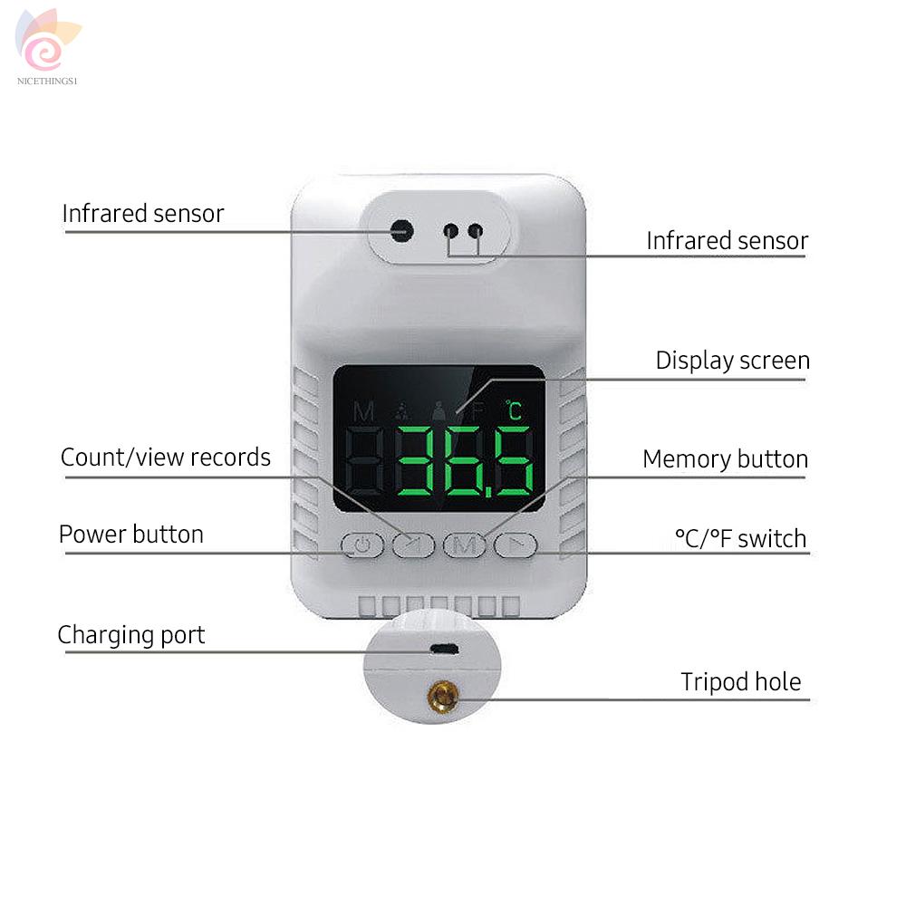 ET Non-contact Infrared Thermometer High-precision Automatic Induction Thermometer Support ℃/℉ Switch 6 Languages Voice Broadcast