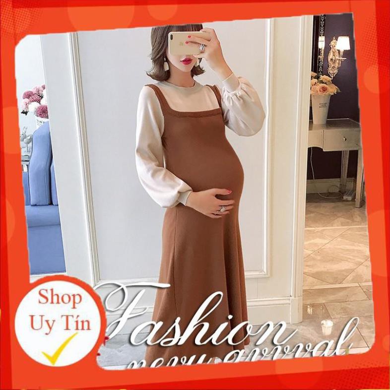 ( MẪU MỚI ) ✅ Váy len dáng xòe dành cho mẹ bầu, cho bé ti sau sinh ấm áp mùa đông B14