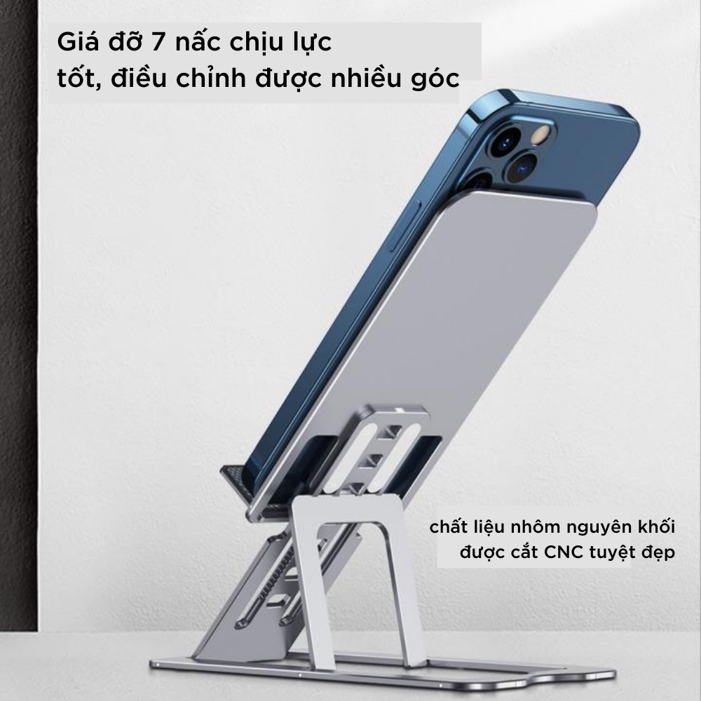 [Mã SKAMSALE0123 giảm 10% đơn 200k] Stand/ Giá Đỡ Nhôm IPHONE, IPAD Lucas Slender Siêu Mỏng Tăng Chỉnh 7 Nấc Độ Cao | BigBuy360 - bigbuy360.vn