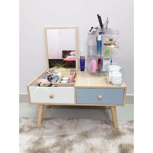 Bàn Trang Điểm Mini, Bàn Trang Điểm Ngồi Bệt, Bàn Phấn Mini Có Gương Trang Điểm Ngỗ MDF Cao Cấp Siêu Đẹp | BigBuy360 - bigbuy360.vn