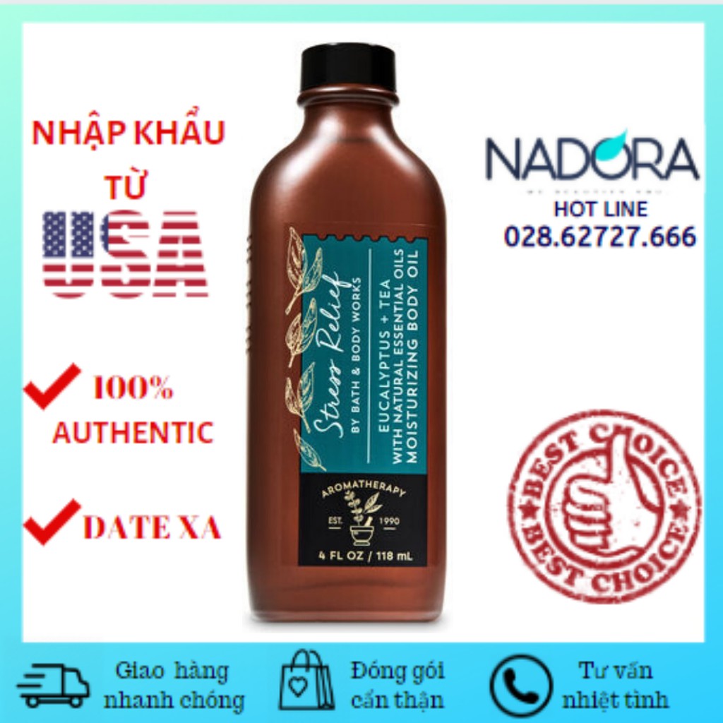 Tinh Dầu Massage Bath And Body Works Aromatherapy -  Eucalyptus + Tea (118ml)