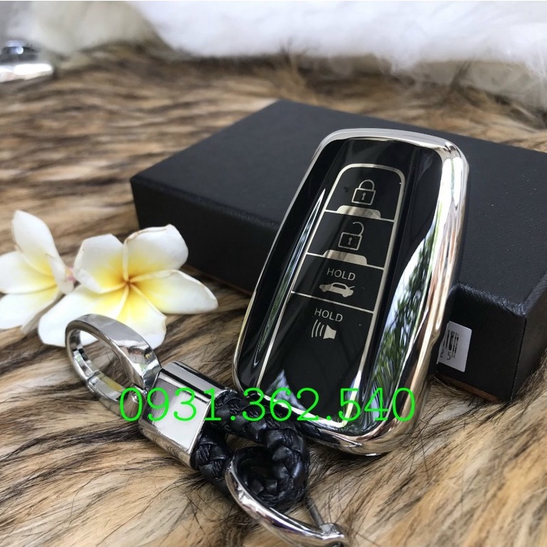 Bao chìa khoá xe Toyota Camry 2020 silicon mạ crom kèm móc khóa cao cấp
