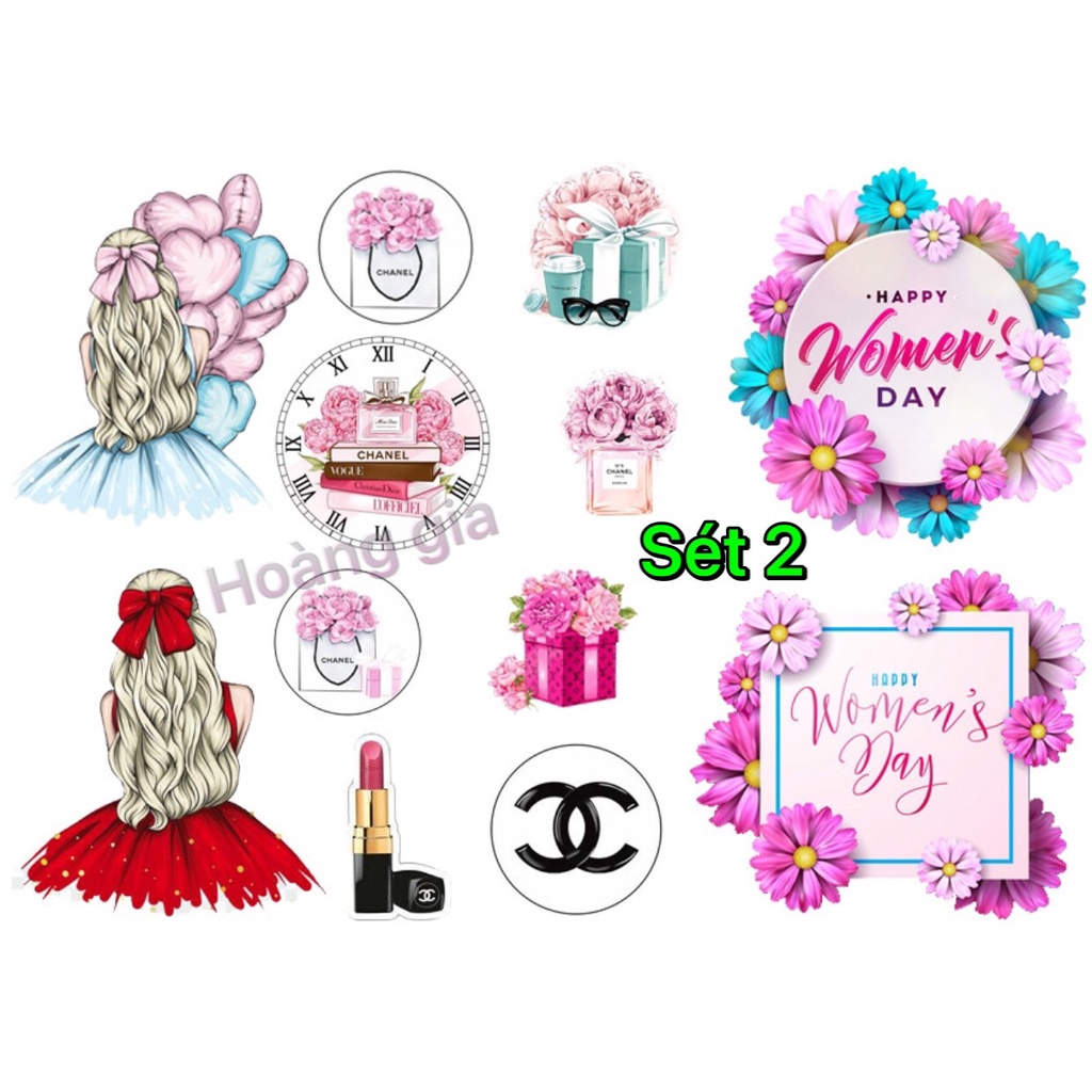 sét thẻ 20/10 trang trí bánh sinh nhật bánh kem ( 2 mẫu /1 sét )