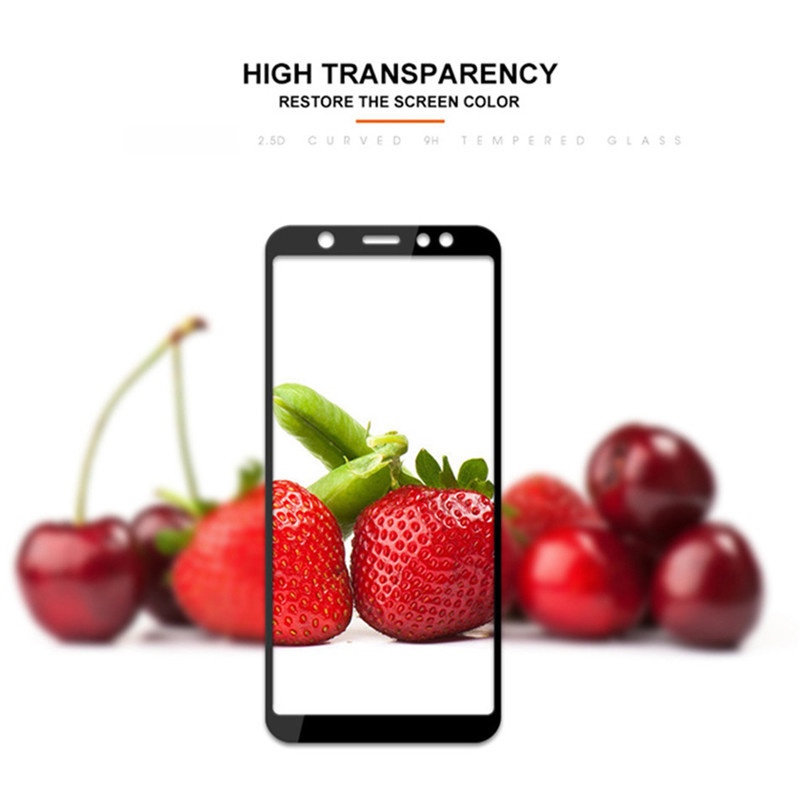 Cường lực Samsung A6 , A6 plus , A8 , A8 plus , A8star full màn hình độ cứng 9H - Tặng giấy lau màn hình