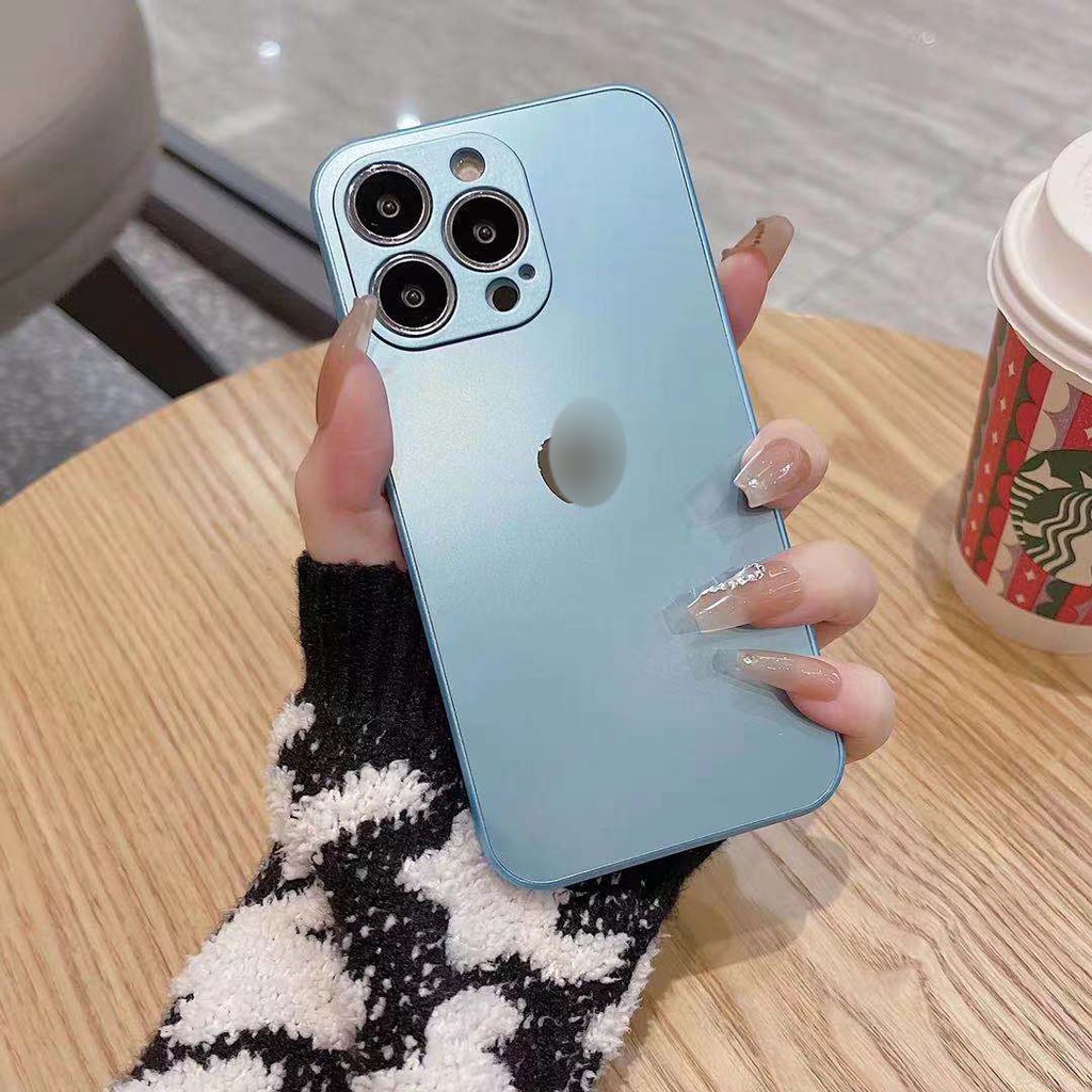 Ốp Điện Thoại Viền Vuông In LOGO Đơn Giản Cho IPhone 13 12 11 Pro Max XS Max XR X