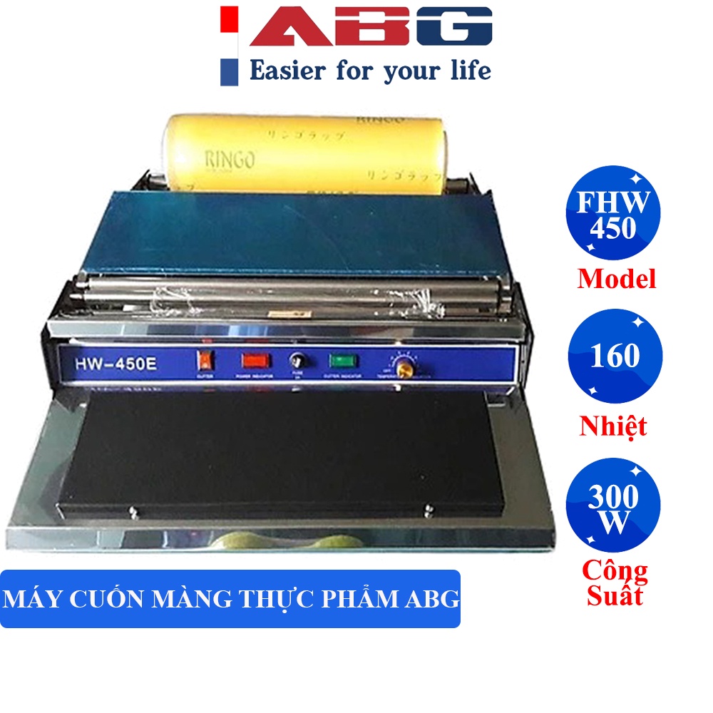 Máy Cuốn Màng Thực Phẩm ABG FHW-450 Chuyên Dụng Trong Ngành Công Nghiệp Phù Hợp Cho Buôn Bán, Bảo Quản Sản Phẩm