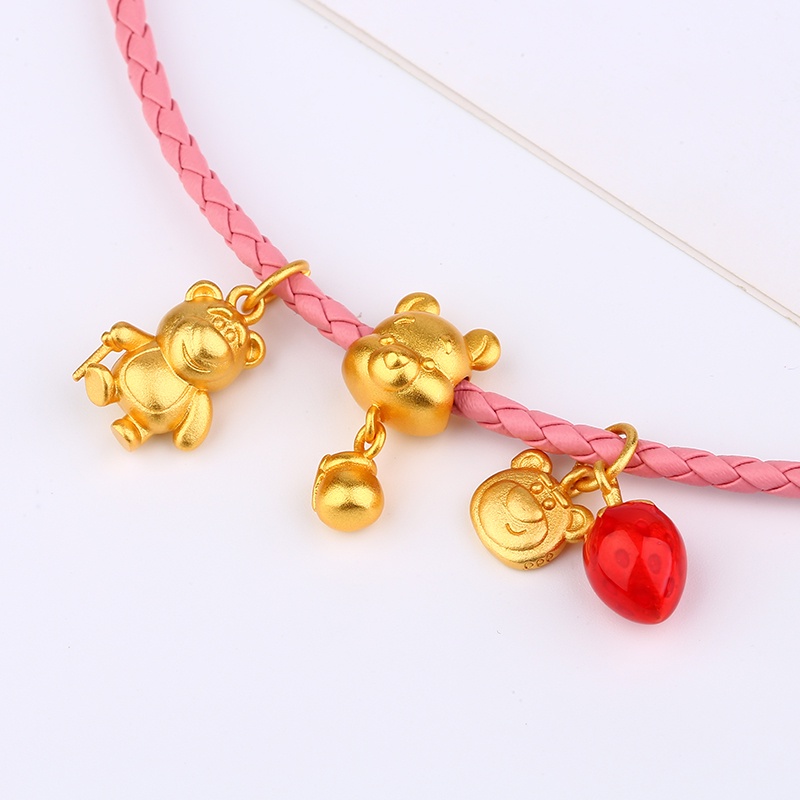 Màu Sắc Vòng Tay Chuỗi Hạt Mặt Gấu Pooh / Dâu Tây Màu Sắc Cổ Điển