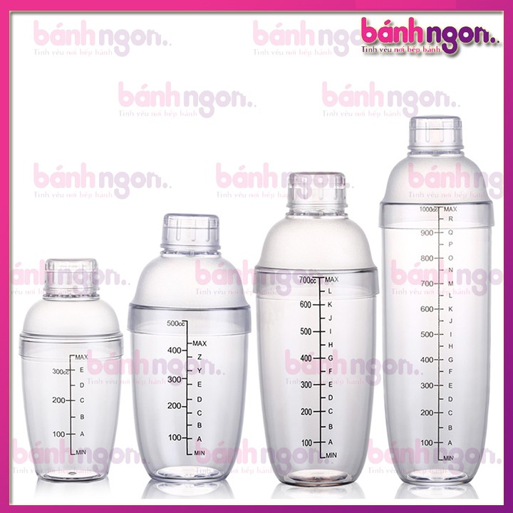 Bình Lắc Pha Chế Shaker Trà Sữa Cocktail Bằng Nhựa 350ml 500ml 700ml 1000ml