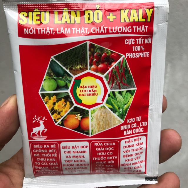 Phân bón siêu lân đỏ + kali, gói 22ml