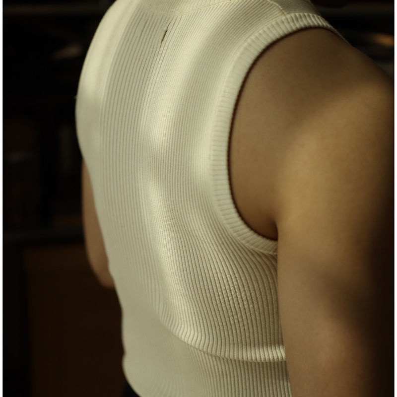 Áo Thun Cotton Dệt Kim Không Tay Phong Cách Retro Dành Cho Nam