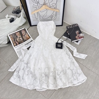ĐẦM MIDI TRẮNG 2 DÂY NGỌC