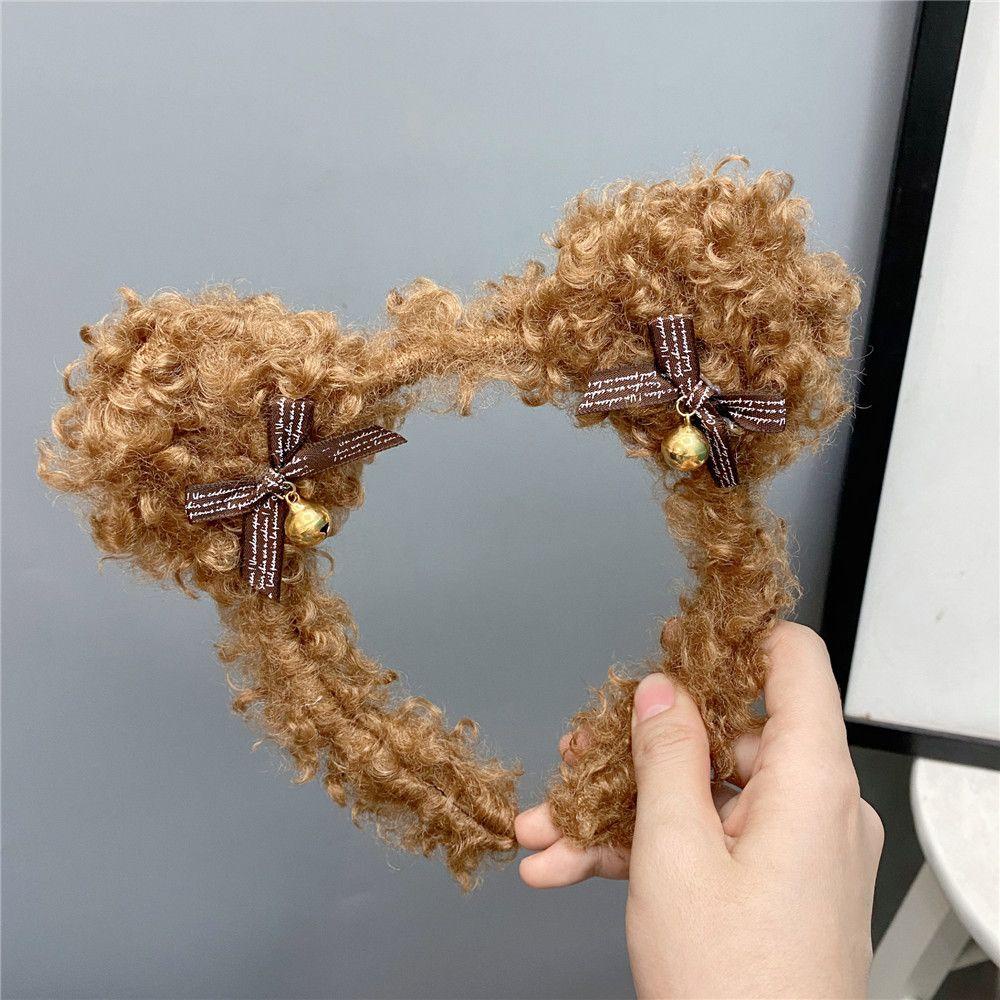 NICKOLAS Băng Đô Nhung Gắn Chuông Dễ Thương Dùng Rửa Mặt Cho Nữ