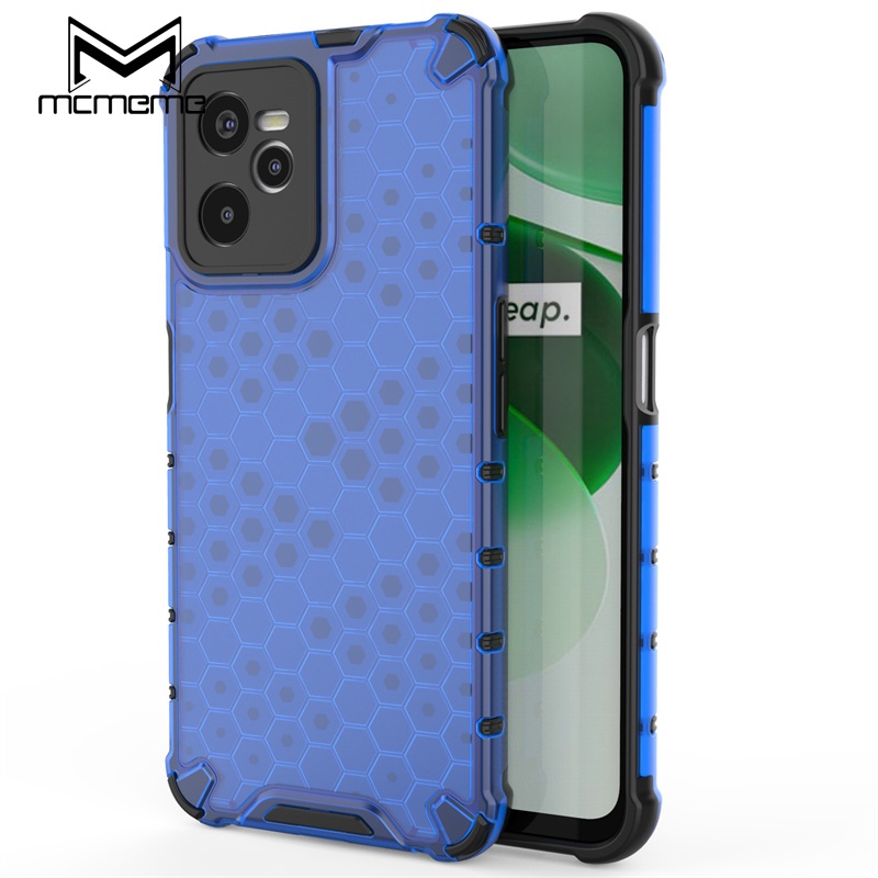 Ốp Điện Thoại Trong Suốt Chống Sốc Họa Tiết Tổ Ong 5 Màu Cho OPPO Realme C55 C35 C30 C25 C25s C21 C21Y C25Y C20