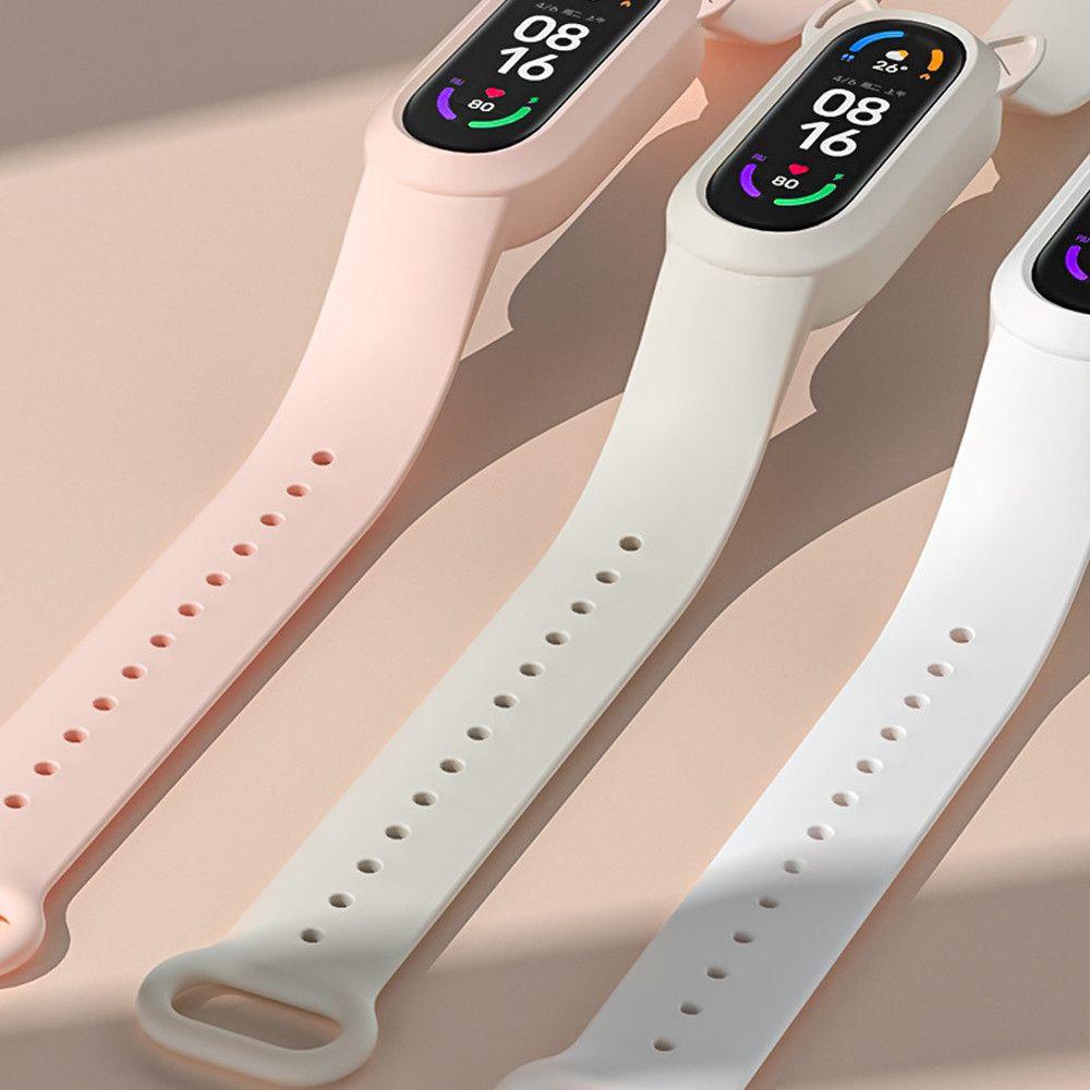 Dây Đeo Tay Bằng Silicone Thoáng Khí Hình Tai Mèo Cho Xiaomi Mi Band 6 5 4 3