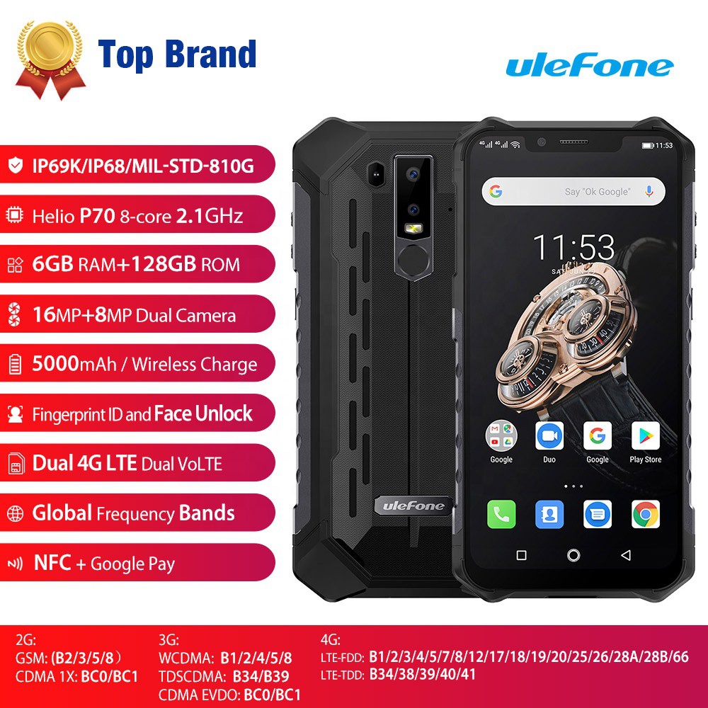 Điện thoại Ulefone Armor 6S (chống va đập,chống nước,Ram 6Gb,Rom 128Gb)