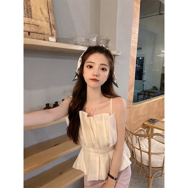 Áo hai dây nhún bèo tiểu thư