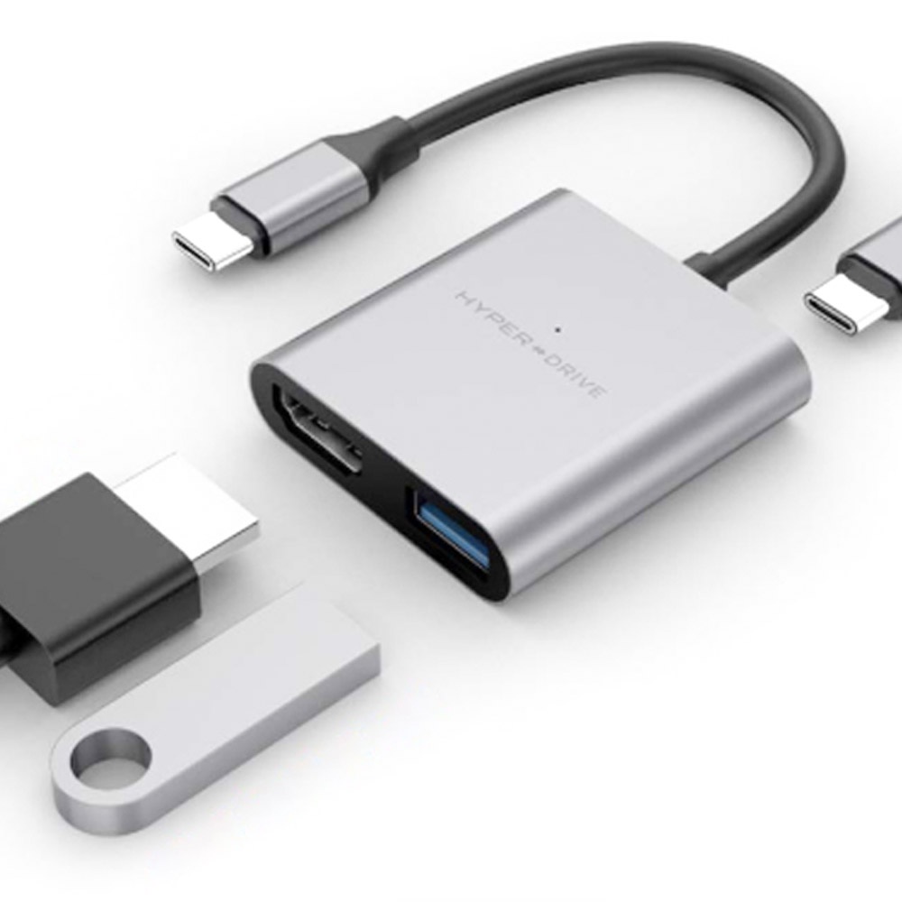 Hub USB-C 3 in 1 HDMI 4K HyperDrive HD259A - Bảo hành 12 tháng