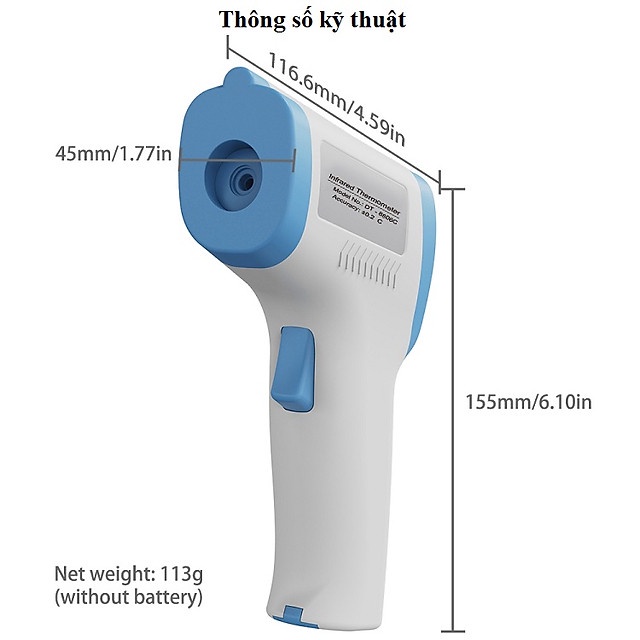 Thiết bị đo nhiệt độ hồng ngoại đo trán không tiếp xúc DT8806C