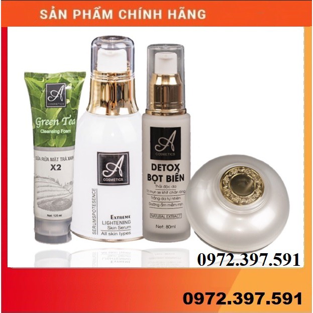 Bộ sản phẩm chăm sóc da mặt Acosmetic (sửa rửa mặt, detox, serum, face pháp)