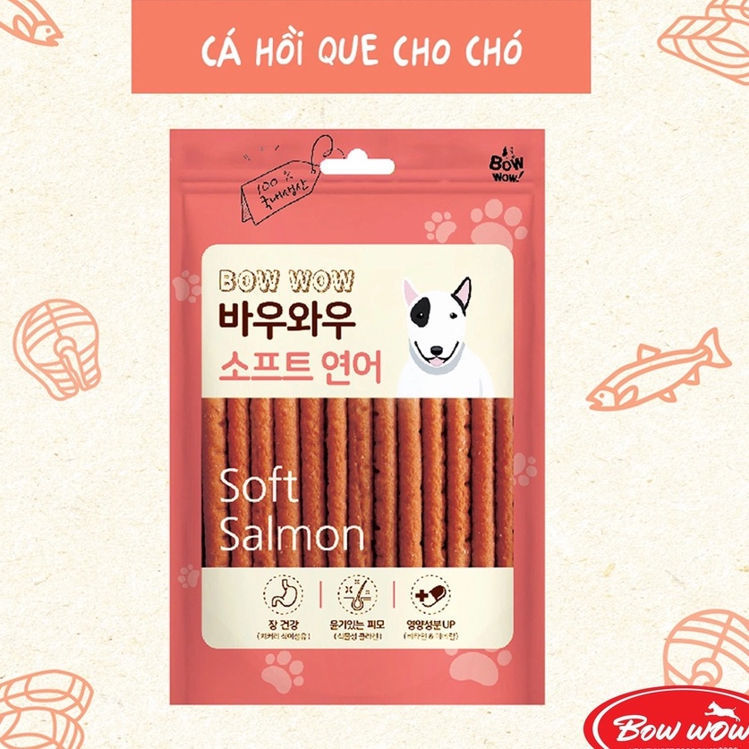 [DINH DƯỠNG CAO] BỊCH 150G BÁNH THƯỞNG MỀM DẠNG QUE CHO CHÓ VỊ GÀ, PHÔ MAI, CÁ HỒI STICK JERKY BOWWOW