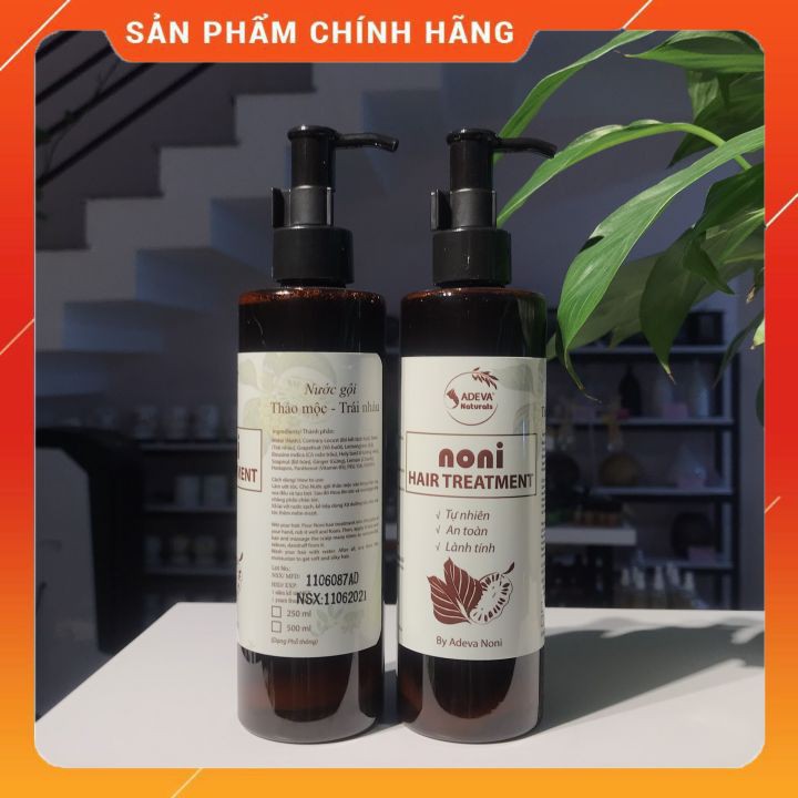 Dầu gội thảo dược⚡FREESHIP⚡ Giảm gàu ngứa, kích thích mọc tóc từ tinh dầu thiên nhiên 250 ml - Adeva Noni