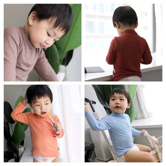 [MINKY MOM QUẢNG CHÂU] Áo cao cổ thun gân Minky Mom hàng Chuẩn Quảng Châu cho bé