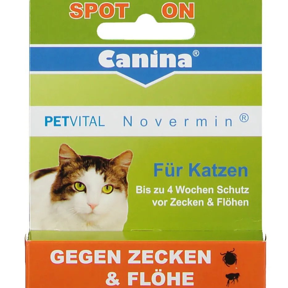 [DINH DƯỠNG CAO] Thuốc trị ve, rận, bọ chét cho mèo CANINA Petvital Novermin 2ml - THUỐC TRỊ VE MÈO