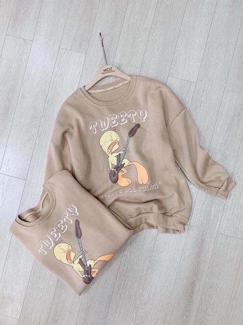 BÁN SỈ ÁO NỈ IN VỊT MÀU BE CHO NỮ | BigBuy360 - bigbuy360.vn