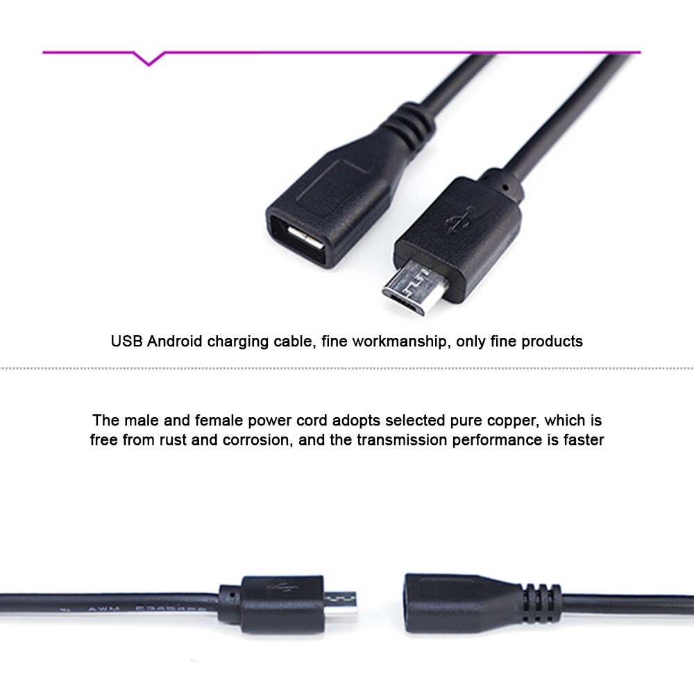 Dây cáp sạc VIRWIR truyền dữ liệu micro Usb đầu cắm 4 lõi chuyên dụng thích hợp cho Android