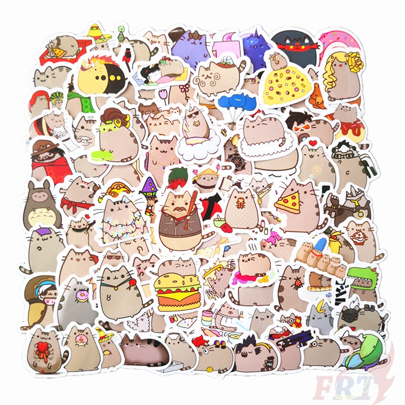 100Pcs/Set ❉ I Am Pusheen The Cat Series A Giấy và decal dán tường ❉Pusheen DIY Mixed Laptop Decals Doodle Stickers