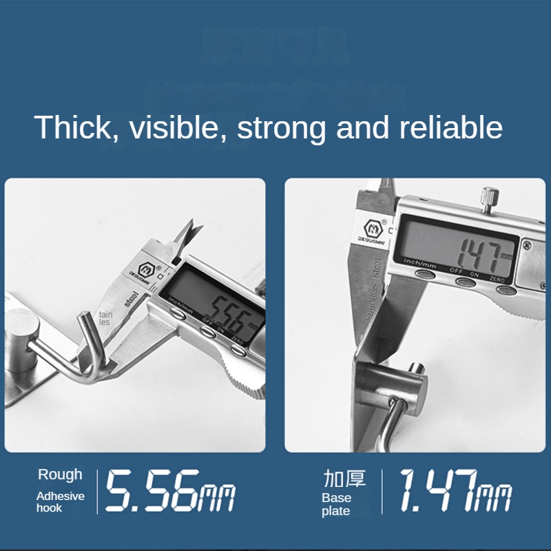 Xinkunlong Set 5 Móc Treo đồ Dán Tường Inox 304 Chịu Lực Tốt Siêu Bám Dính Chắc