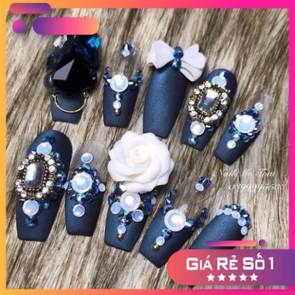 Hoa bột nail gắn móng tay | Hoa hồng đại ( set 2 bông )