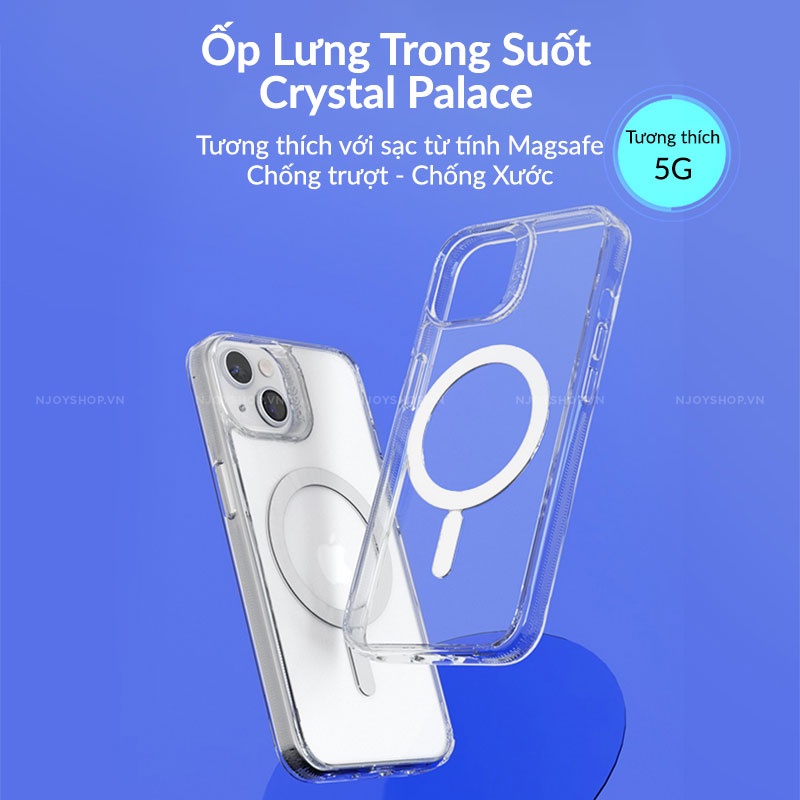 Ốp Lưng Hỗ Trợ Sạc Không Dây Zagg Trong Suốt Chống Sốc Cho Điện Thoại 13 Pro Max 12 Pro Max Njoyshop