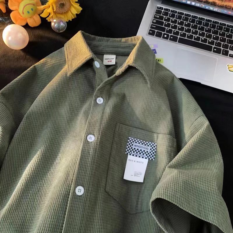 Áo Sơ Mi Ngắn Tay Dáng Rộng Thời Trang Mùa Hè Nhật Bản 2022 Dành Cho Nam