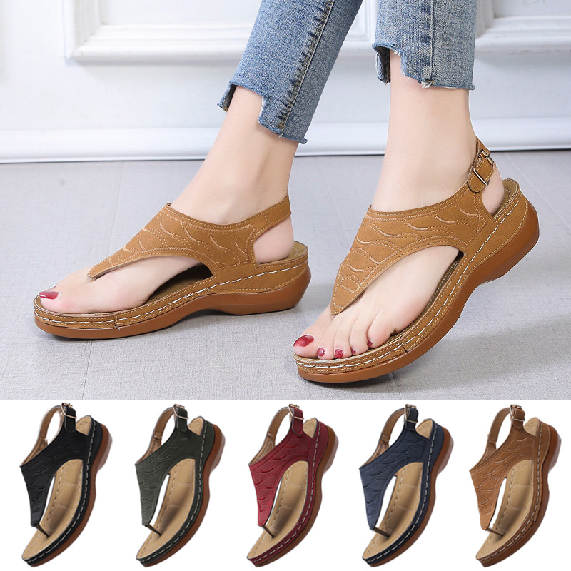 Giày sandal có quai hậu kiểu đế xuồng thích hợp đi biển/ dạo phố cho nữ