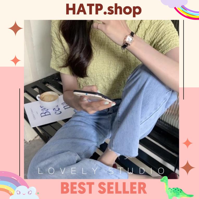 (HATP.SHOP) Áo thun nhăn nhẹ mát dáng croptop dành cho bạn nữ
