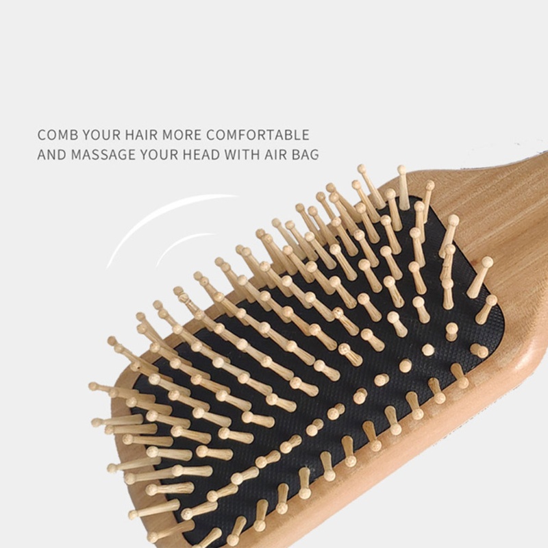 [Hàng mới về] Lược gỗ chải tóc mát xa da đầu giảm mệt mỏi dành cho nam nữ