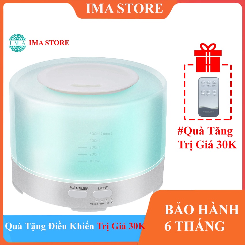 Máy Phun Sương Tạo Ẩm, Khuếch Tán Tinh Dầu MKT2468 Trụ, Dung Tích 550ML, Có Điều Khiển, Đèn Led 7 Màu, BH 6 Tháng