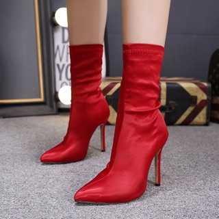 (ORDER) Boots cao gót cao cổ màu trơn sang chảnh 11 cm, hàng cao cấp