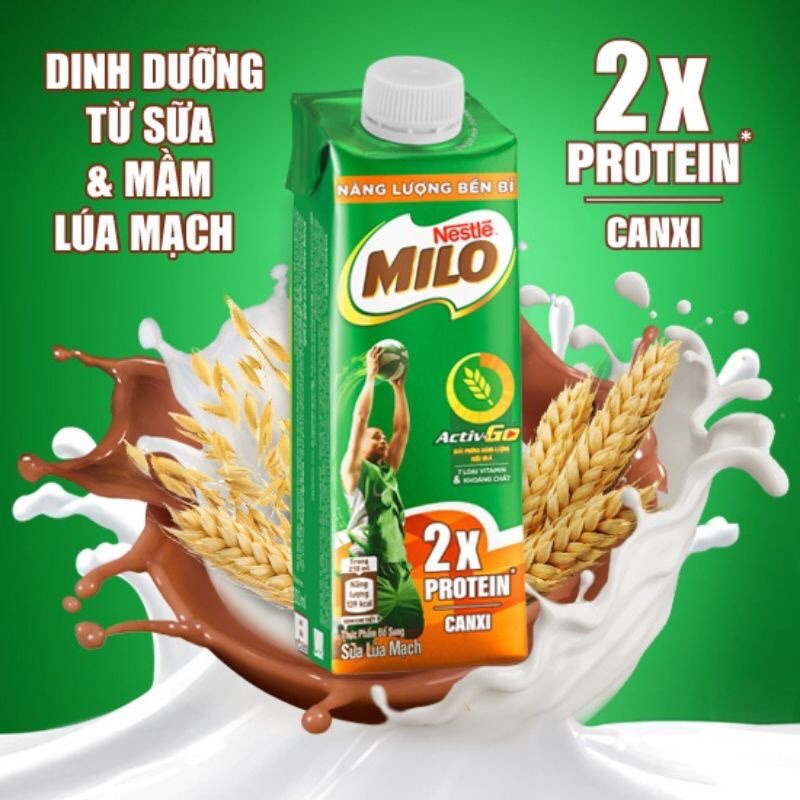 [ Mua nhiều hỗ trợ giảm giá] Sữa lúa mạch Milo nắp vặn hộp 210ml 2x Protein và canxi quét mã nhận quà