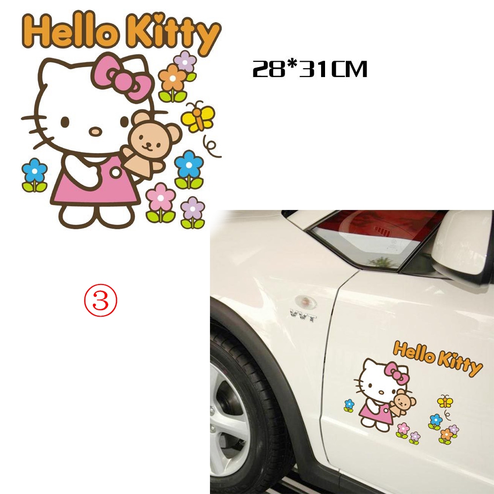 Decal DáN Trang Trí HìNh Hello Kitty Cho Xe Hơi / Xe MáY