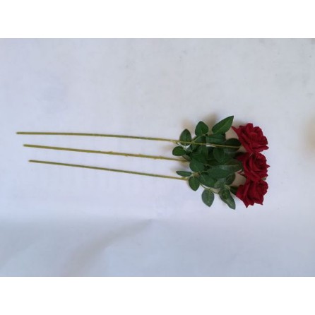 Hoa giả đóa hoa hồng nhung 10cm