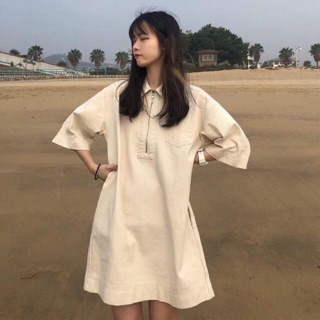 Đầm polo basic cổ khoá
