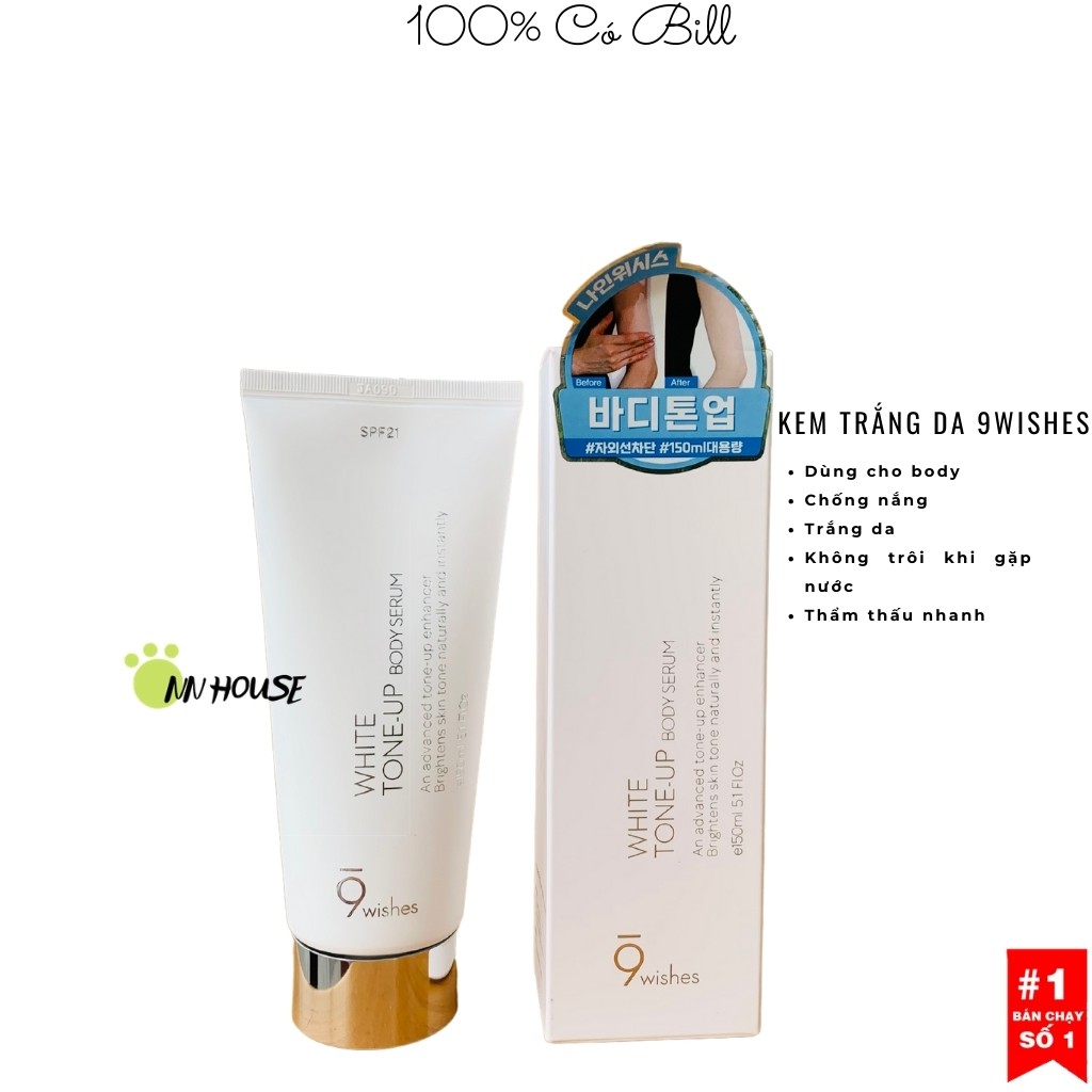 Kem dưỡng trắng da body 9Wishes White Tone Up Body Serum SPF 21– làm trắng, chống nắng toàn thân – NN HOUSE