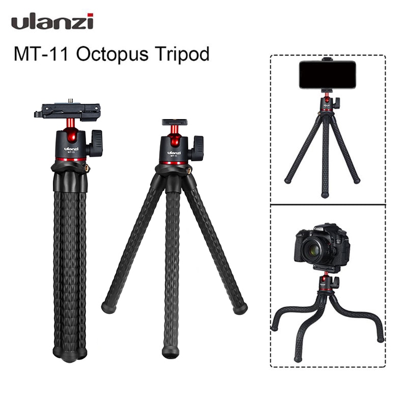 Ulanzi MT-11 Travel Flexible Octopus for Smartphone DSLR SLR Vlog Tripod for Camera Gopro iPhone Huawei Portable 2 in 1 TripodTik tok