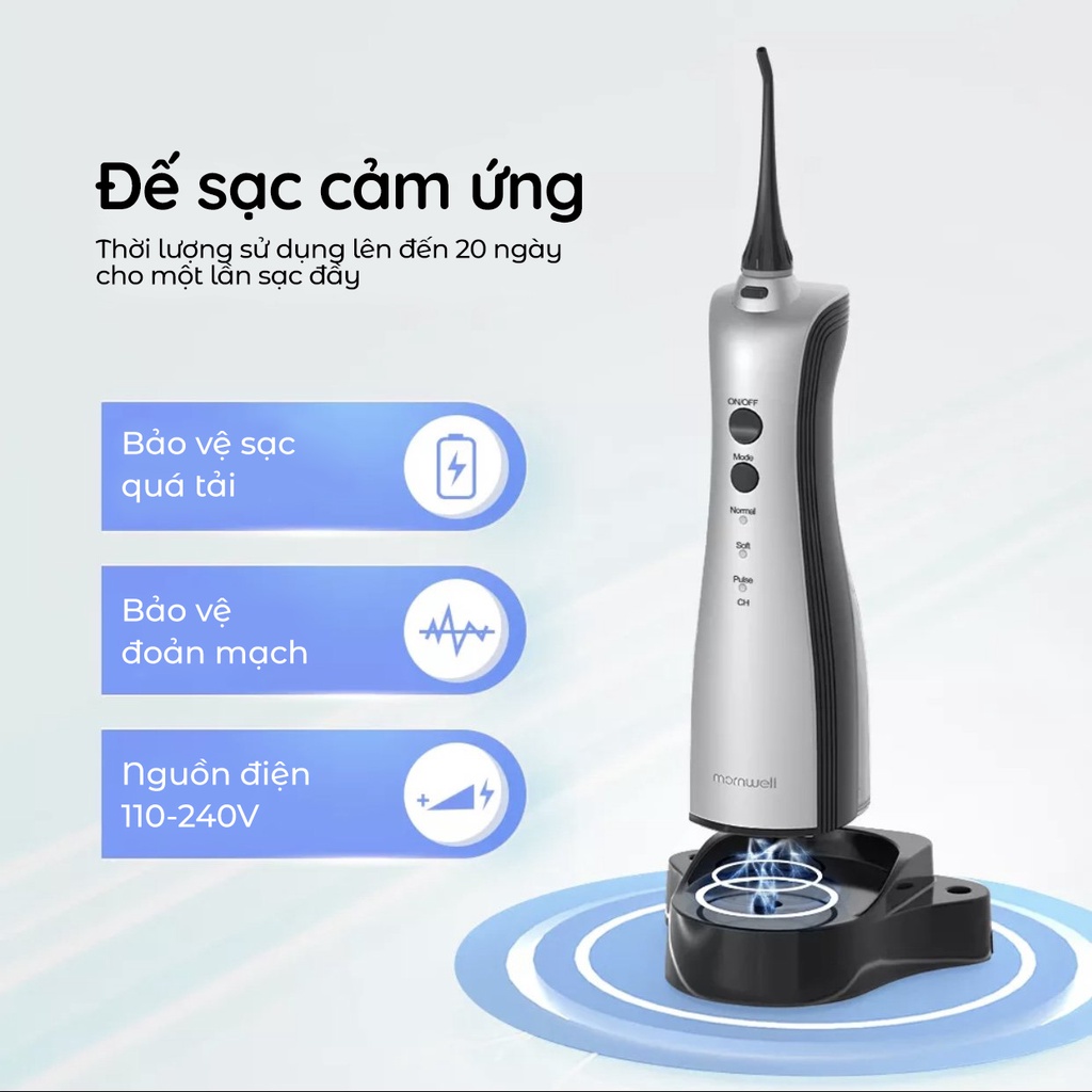 Máy Tăm Nước Mornwell D50 - Sạc Từ - Chống Nước IPX7