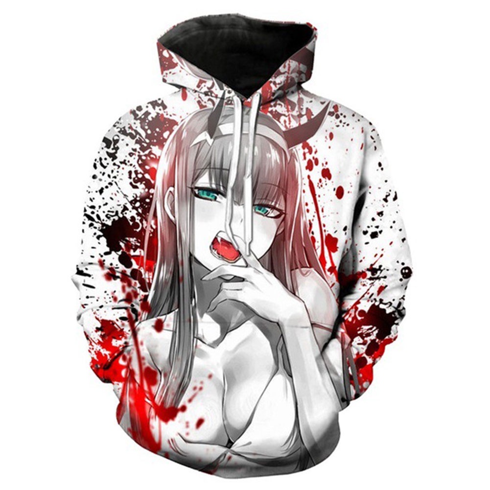 Áo Khoác Hoodie Chui Đầu Hóa Trang Nhân Vật Wasoie Darling in The FRANXX (01, XXX-Large)